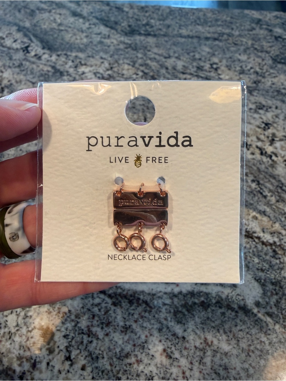 Pura Vida Rose Gold Multi-Ring Necklace Connector